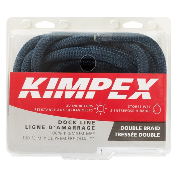 Ligne de quai en polypropylène multifilament Kimpex 35' 5/8? Polypropylène Multifilament Bleu marine