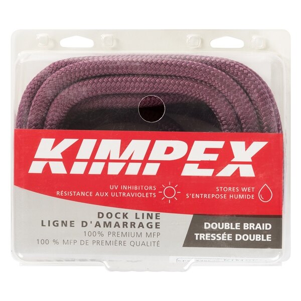 Ligne de quai en polypropylène multifilament Kimpex 30' 5/8 ? Polypropylène Multifilament Bordeaux