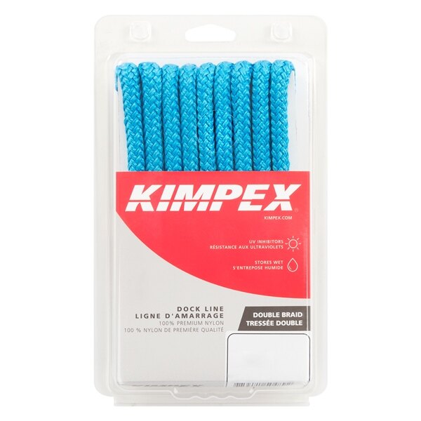 Ligne de quai double tressée Kimpex 10' 3/8? Nylon Double Tressé Bleu