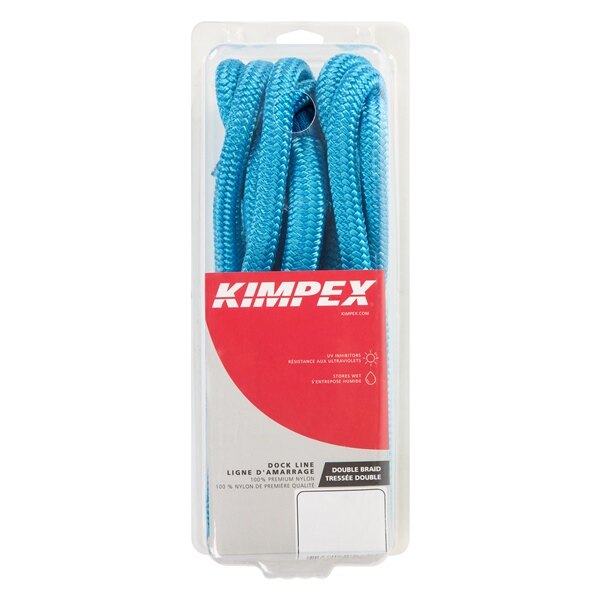 Kimpex Ligne de quai double tressée 20 pi 1/2 ? Nylon Double Tressé Bleu