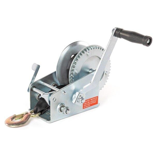 Kimpex 2500 lbs Heavy Duty Two Speed Hand Winch with strap