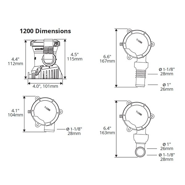 Attwood Tsunami MK2 Bilge Pump 24 V 1200 GPH 3 A 1 3/8″