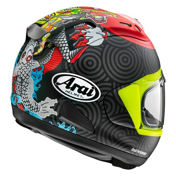 ARAI Corsair X Full Face Helmet Tatsuki Summer XL Red Frost, Black Frost, Yellow