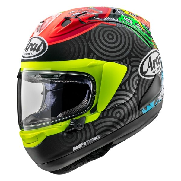 ARAI Corsair X Full Face Helmet Tatsuki Summer XL Red Frost, Black Frost, Yellow