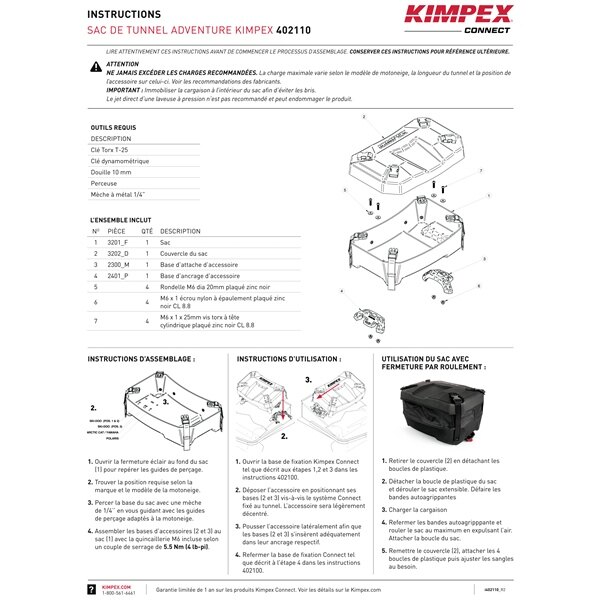 Kimpex Connect Adventure Tunnel Bag 8L to 22L