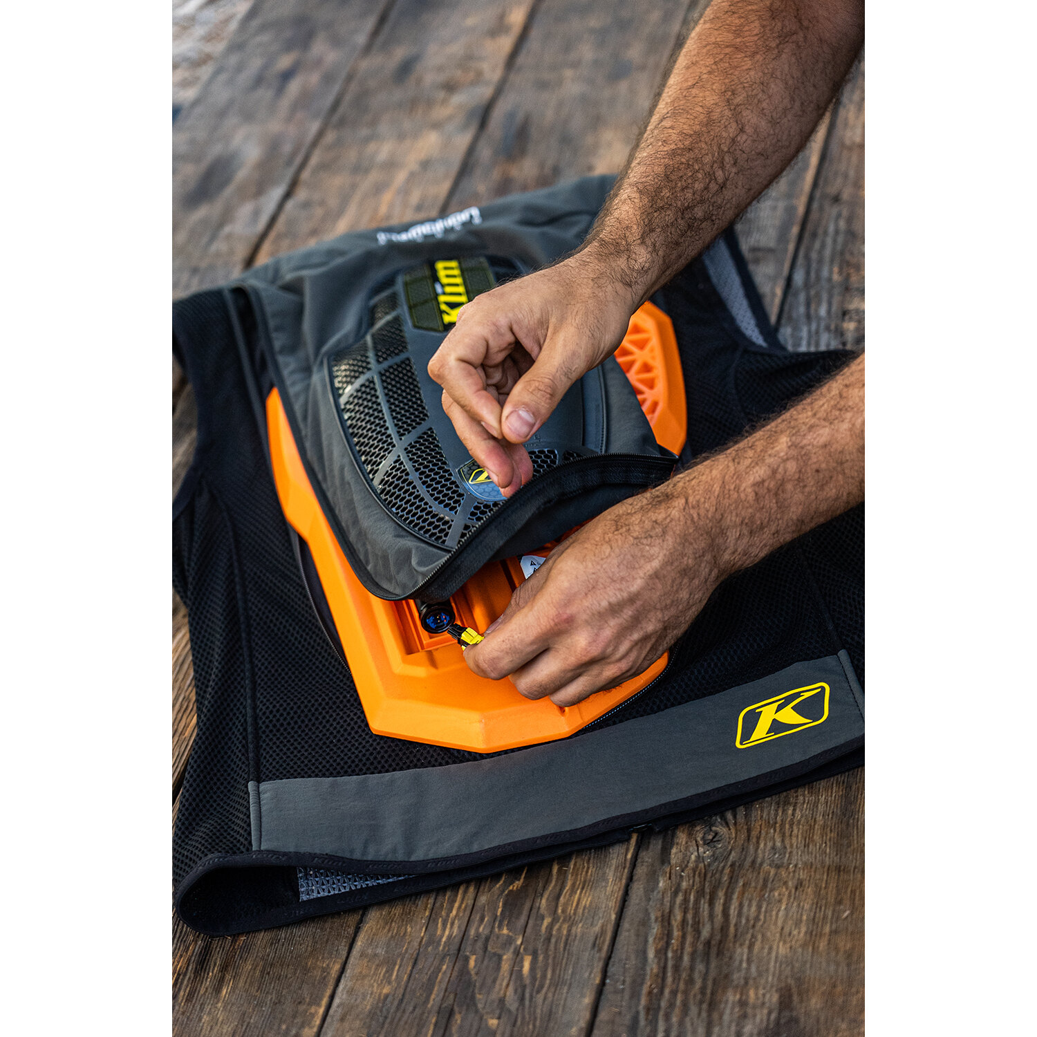 Airbag Vest Compatible D3O Level 2 Back Protector MD Orange