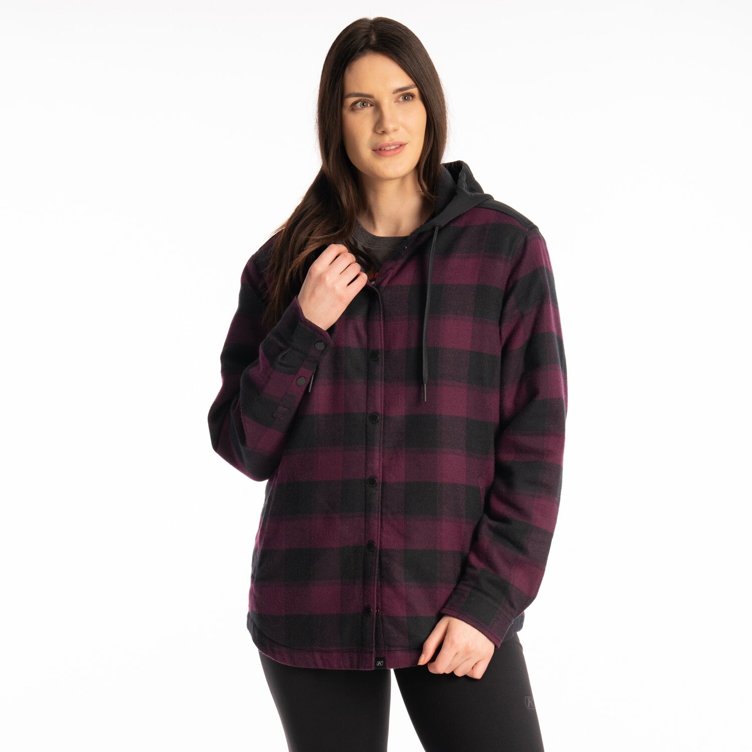 Big Sky Fleece Lined Flannel Hoodie XS Reflecting Pond Black