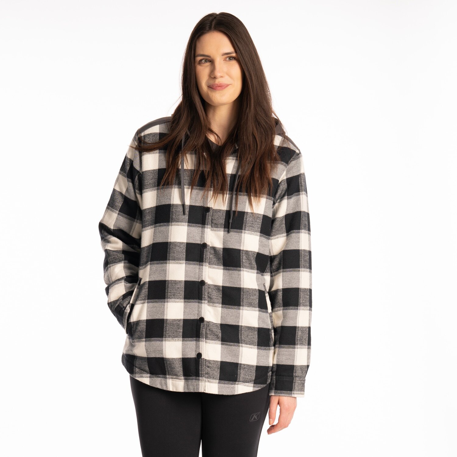 Big Sky Fleece Lined Flannel Hoodie XS Reflecting Pond Black