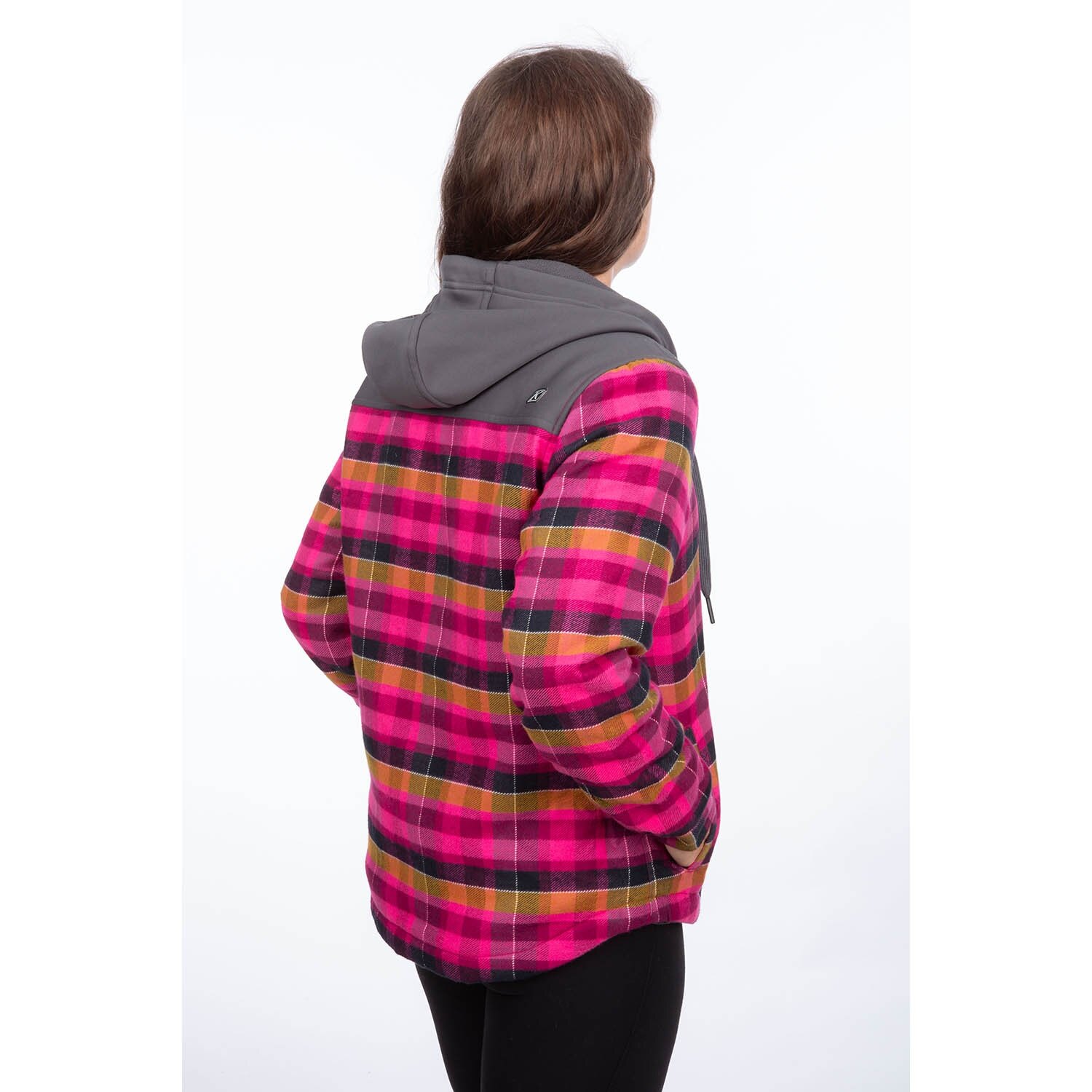 Big Sky Fleece Lined Flannel Hoodie XS Reflecting Pond Black