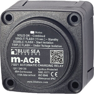 M ACR AUTOMATIC CHARGING RELAY (BLUE SEA SYSTEMS) Continuous: 65, Intermittent 115 12/24