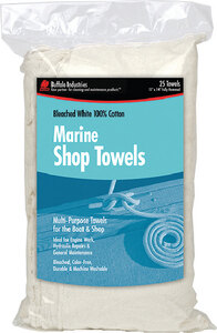 MARINE SHOP TOWELS (BUFFALO INDUSTRIES) 10 25 13" x 14" White