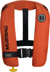 M.I.T. 100 AUTOMATIC INFLATABLE PFD (MUSTANG SURVIVAL) 30 52" Chest Orange w/ SOLAS reflective tape