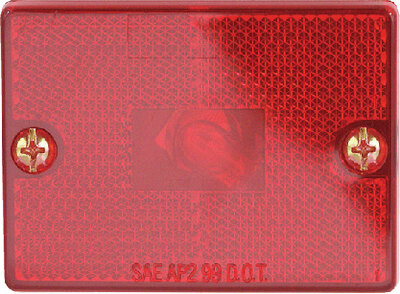 STUD MOUNT MARKER/CLEARANCE LIGHT WITH REFLEX (OPTRONICS) 50 Red 2 3/4" x 2 1/8" x 1" D