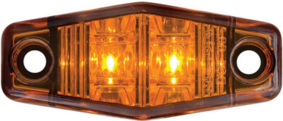 MINI SEALED LED MARKER/CLEARANCE LIGHT (OPTRONICS) Polypack 20 Amber 2 Diodes 2 1/2" L x 1 1/16" H