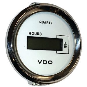 LCD HOURMETER (SEACHOICE) 10 2 1/16" White & Chrome