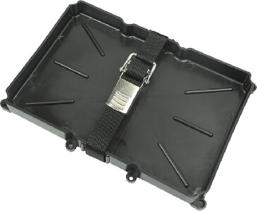 BATTERY TRAY W/STRAP & STAINLESS STEEL BUCKLE (SEACHOICE) 24 Group 27 12 11/16" L x 7 7/16" W x 1 7/32" H