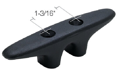 BLACK PLASTIC CLEAT (SEACHOICE) 12 4 1/2" L 3/16" Up To 5/16" 1 3/16"