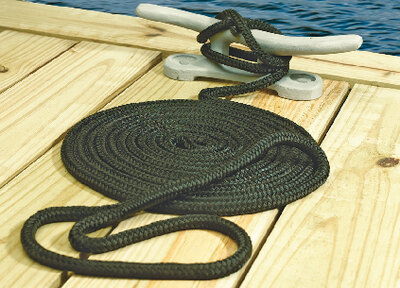 DOUBLE BRAID NYLON DOCK LINE (SEACHOICE) 12 3/8" x 15' Black