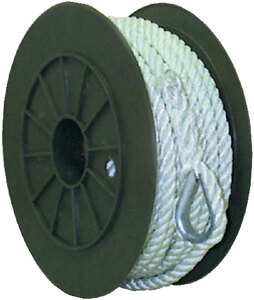 3 STRAND TWISTED NYLON ANCHOR LINE (SEACHOICE) 4 3/8" x 50' White