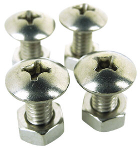 MACHINE SCREWS & NUTS FOR LICENSE PLATE (SEACHOICE) 4 10 1/4" 20