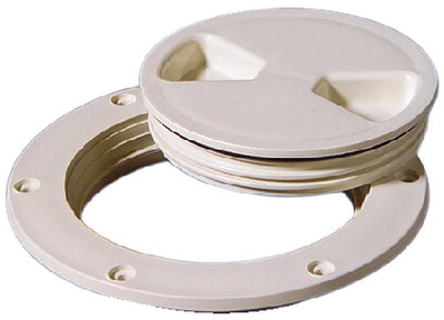 SCREW OUT DECK PLATE (TEMPRESS PRODUCTS / FISH ON) 4" 6" White 4 1/2"