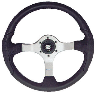 NISIDA STEERING WHEEL (UFLEX) 13.8" Black Polished Finish