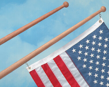 TEAK FLAG POLE (WHITECAP)