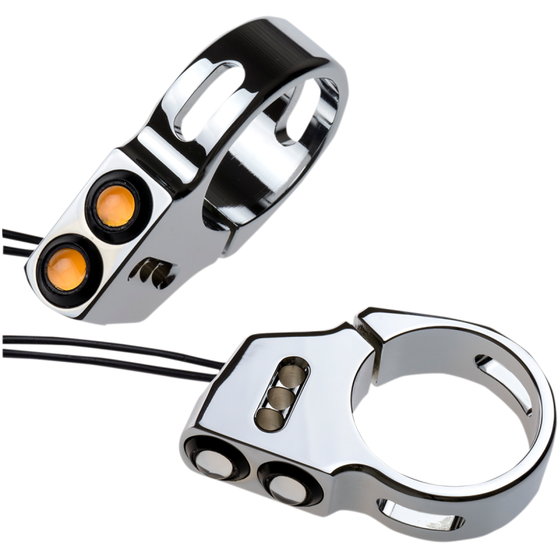 DUAL RAT EYE FORK MOUNT T/SS 39MM CHROME (PR)