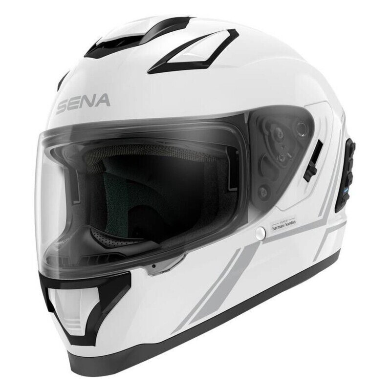 STRYKER SMART HELMET FULL FACE GLOSSY WHITE M SIZE DOT