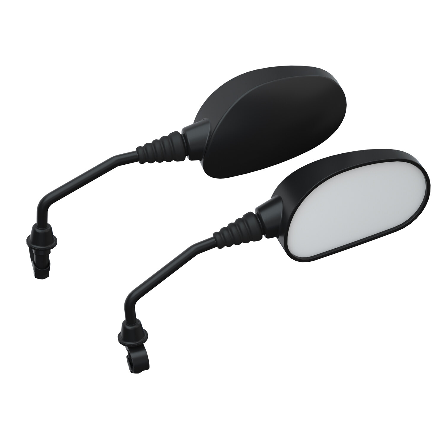 Handlebar Mounted Adjustable Mirrors in Black, 2 Pack