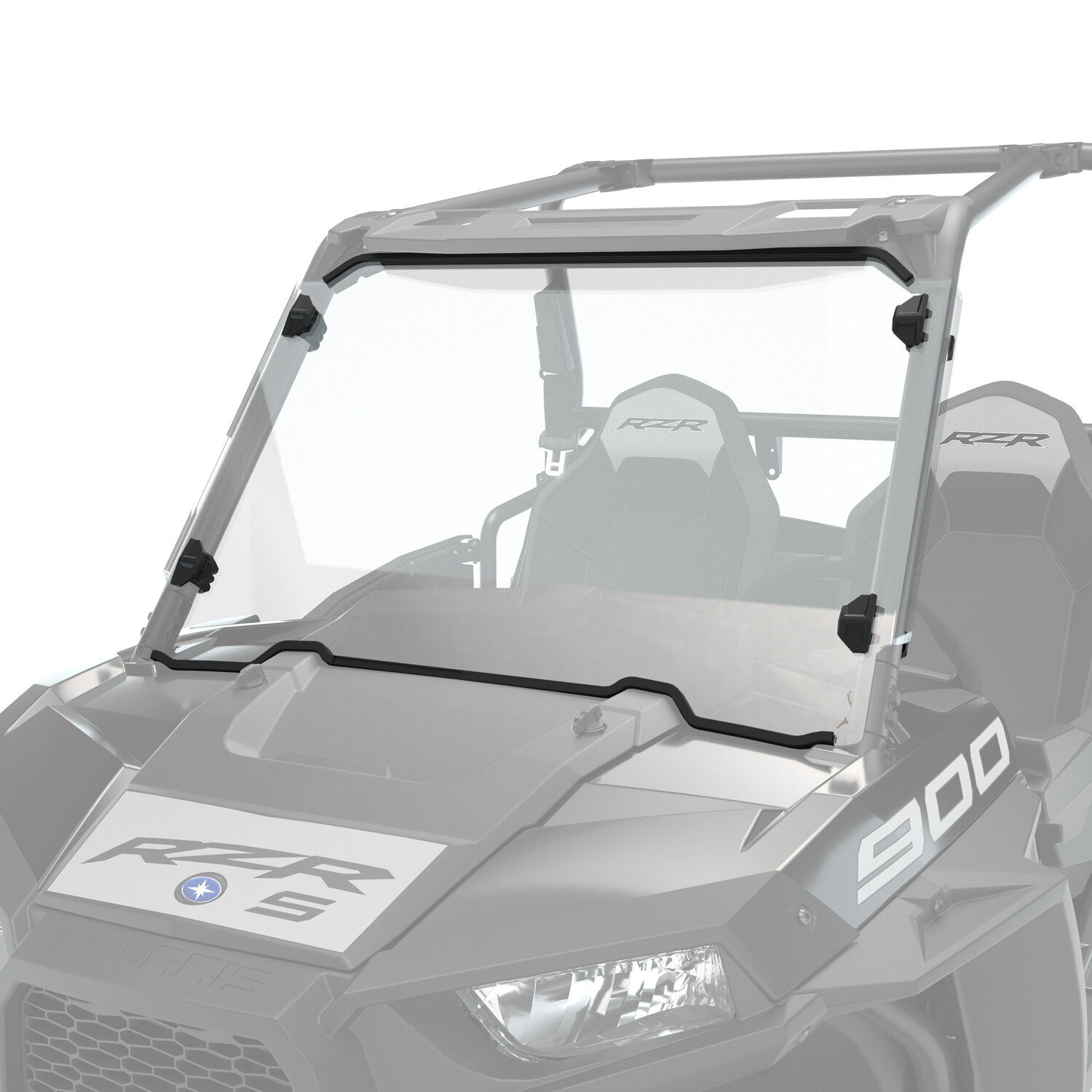 Hard Coat Poly Full Windshield with Lock & Ride Technology, Clear