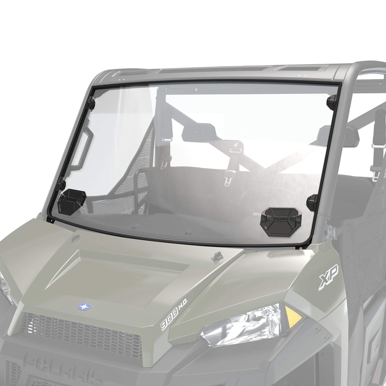 Hard Coat Poly Full Vented Windshield with Lock & Ride Technology, Clear