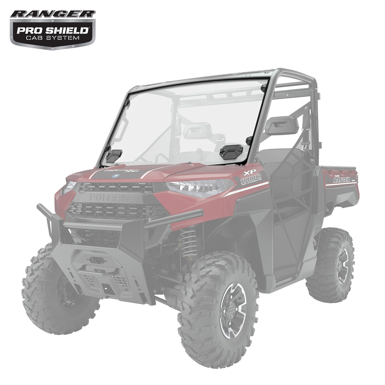 Hard Coat Poly Full Vented Windshield with Lock & Ride Technology, Clear