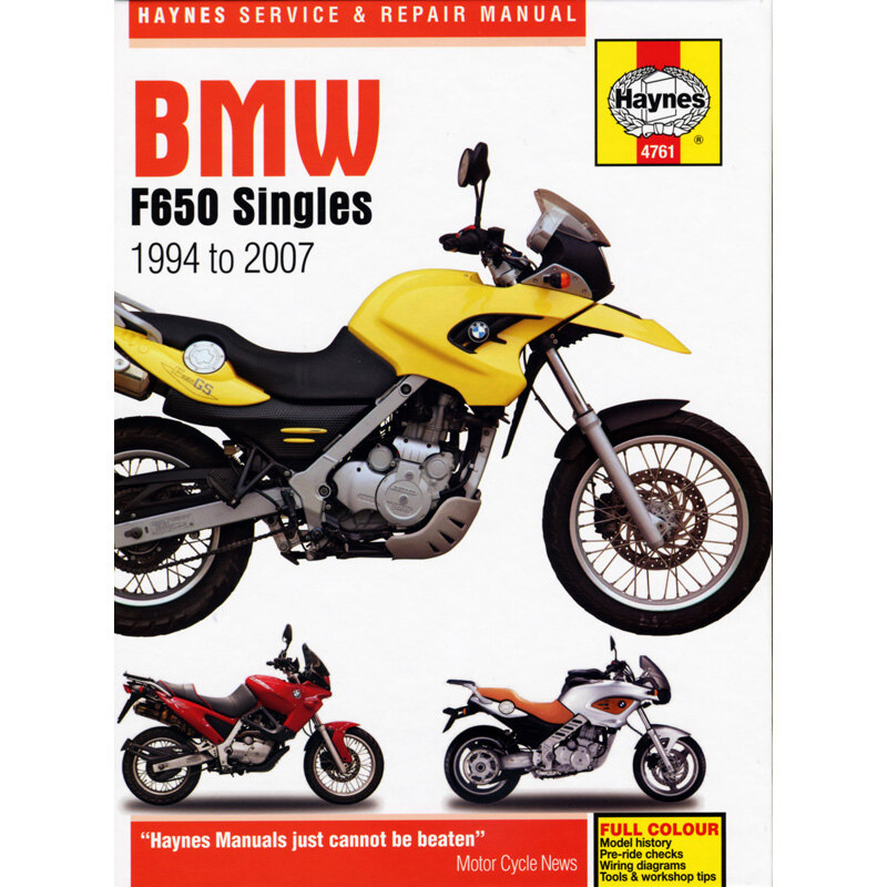 HAYNES MANUAL DELUXE BMW F650 SINGLES 94 07.