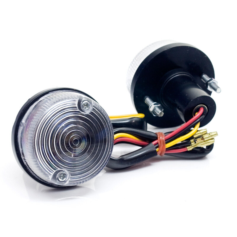 TWIN TAILLIGHT ROUND CLEAR+LED LIGHTS.