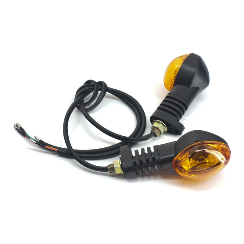 FLASHERS BLACK (2) / AMBER LENS 12VOLT WITH NUT