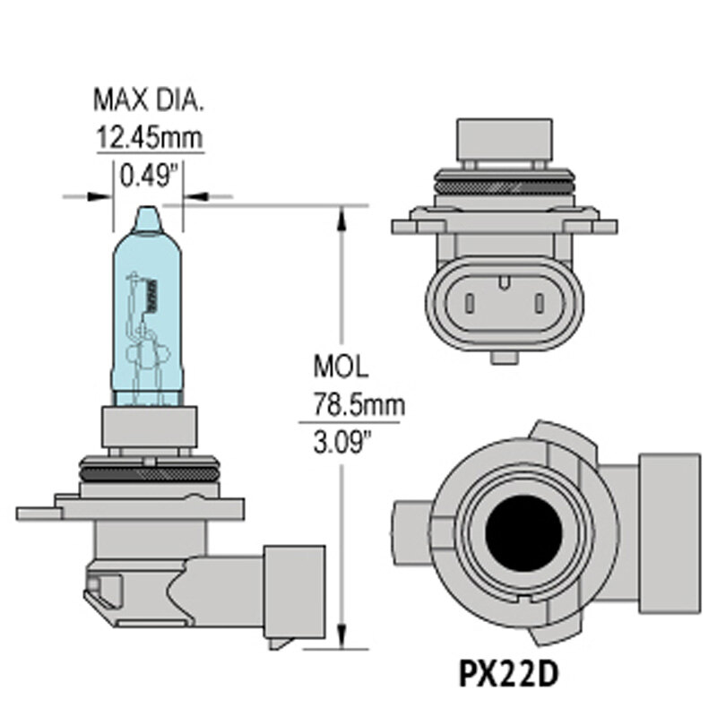 BULB HIR2 9012 12V 55W PX22D XENON+30 (1X)