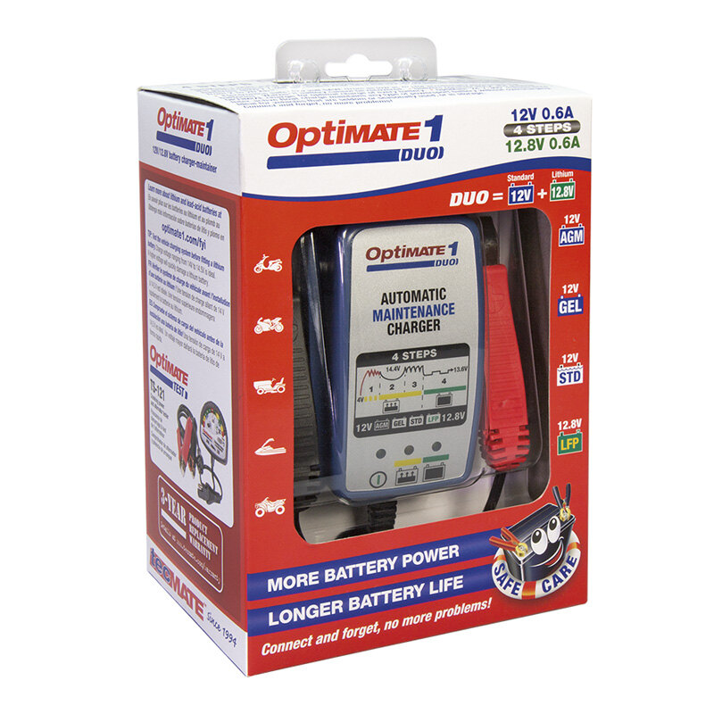 OPTIMATE 1 DUO 4 STEP 12V 0.6A CHARGER+LITHIUM