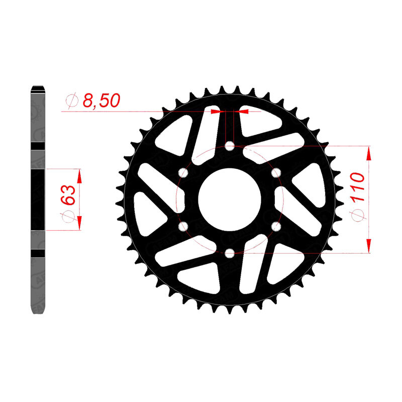 REAR SPROCKET KTM DUKE 390 (2015) 71202 45