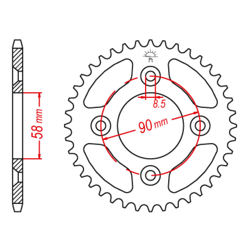 SPR.RR 41201 GEL 700 XR50R 00 06/CRF50 04 06 37T.