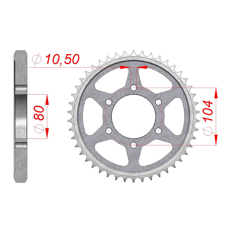 AFAM RR.41T 530P 1418 ZX/ZXR12 ETC.. 16604 41T