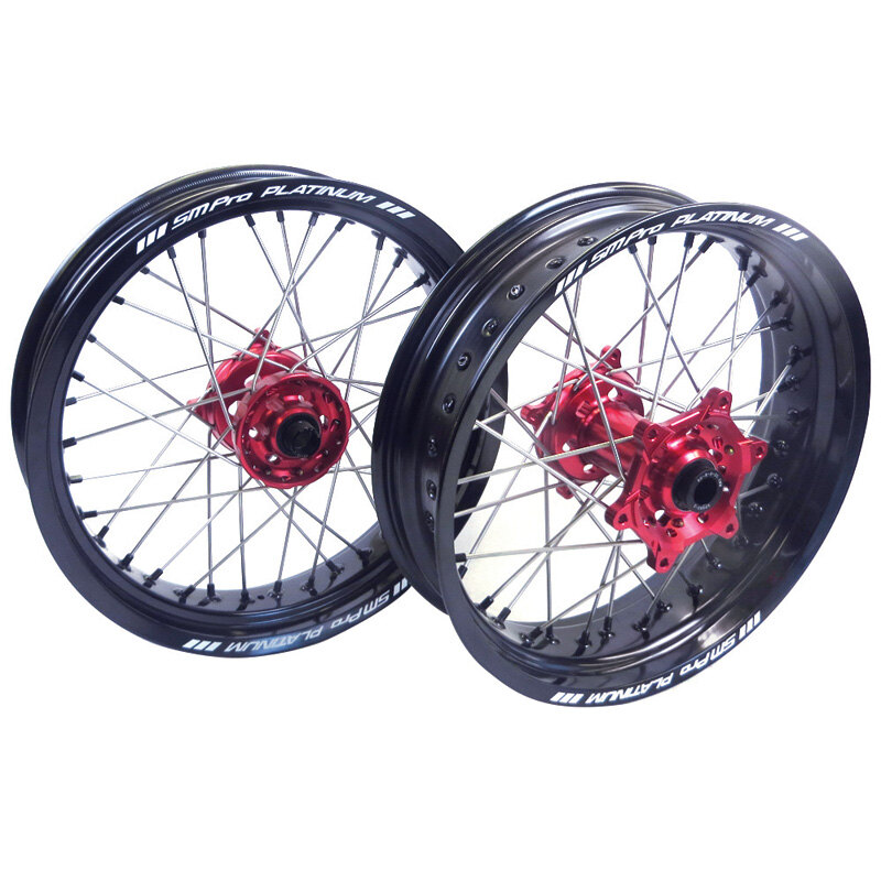 SM FR WHEEL CRF 02 13 RED/BLACK/NICKEL (17X3.50)