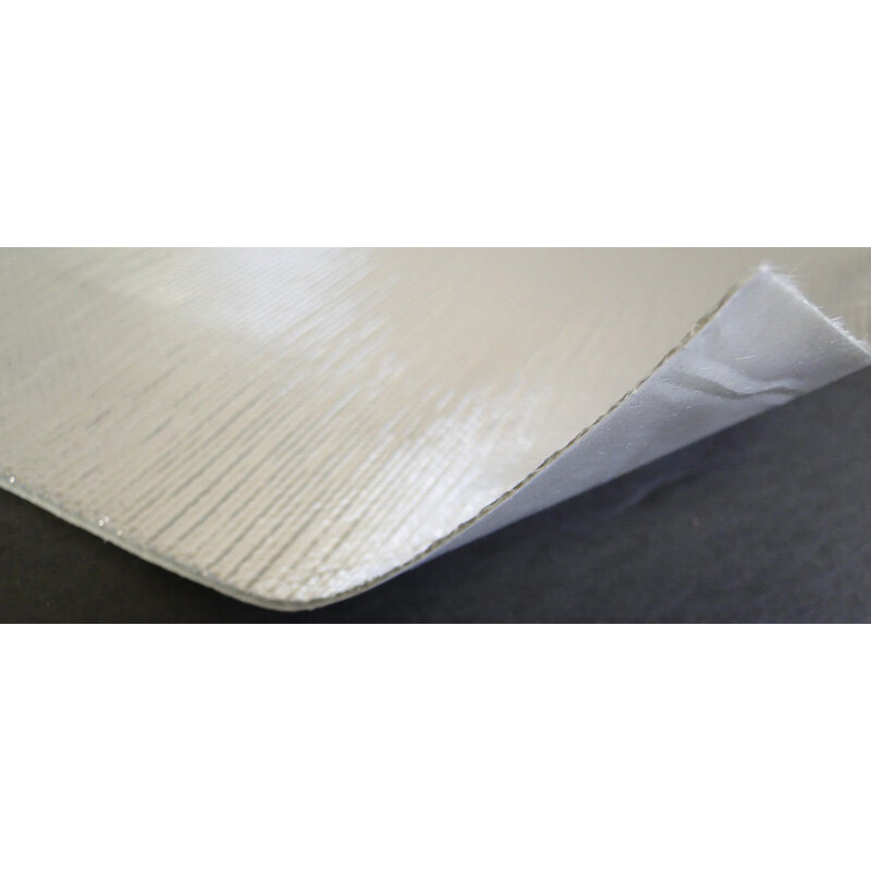 ALUMINIZED FIBERGLASS HEAT SHIELD W/ADHESIVE