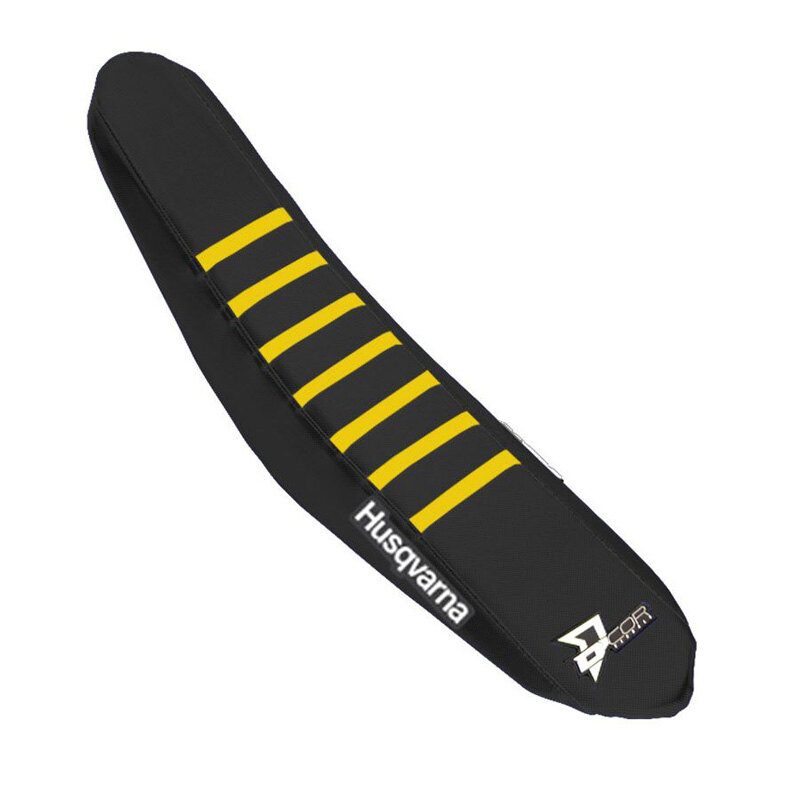 SEAT COVER BLK/YEL RIBS TC/FC125 450 16 18