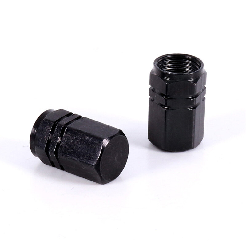 VALVE CAP ''HEXA'' BLACK (2PCS)