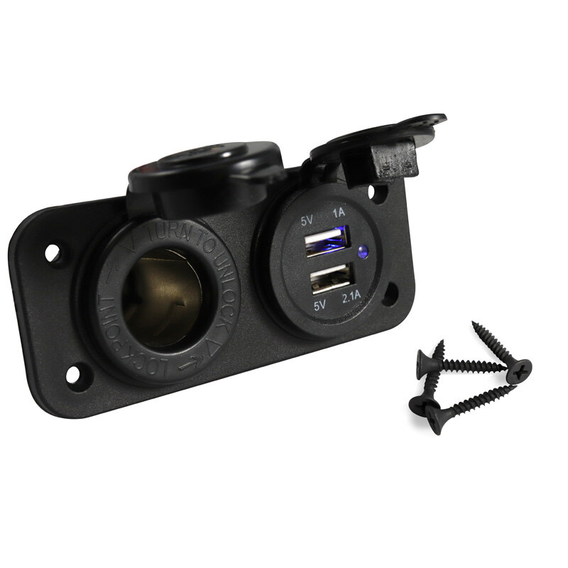 POWER SOCKET USB 1A/2.1A W/ MOUNT. PANEL