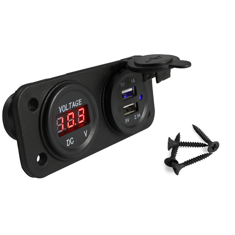 VOLT METER USB 1A/2.1A W/ MOUNT. PANEL