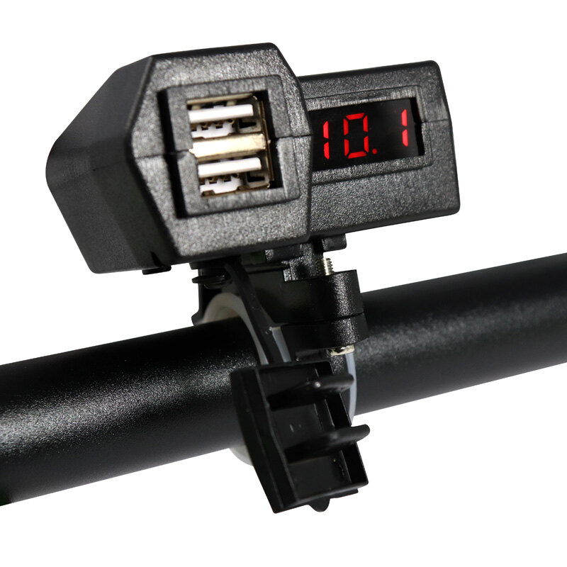 VOLT METER USB 2X3.1A HANDLEBAR OR MIRROR TYPE