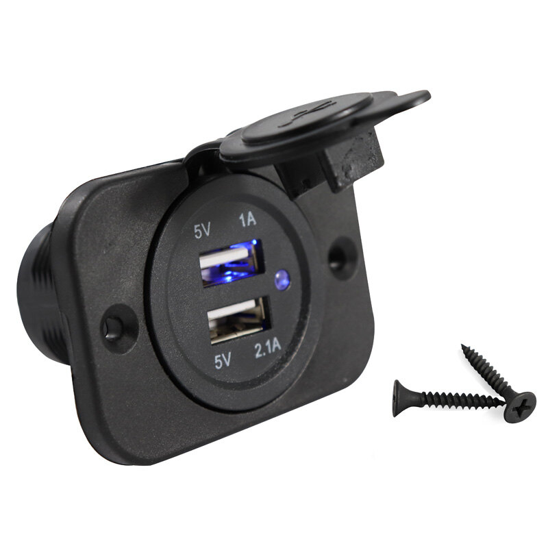USB CHARGER 1A/2.1A W/ MOUNT. PANEL
