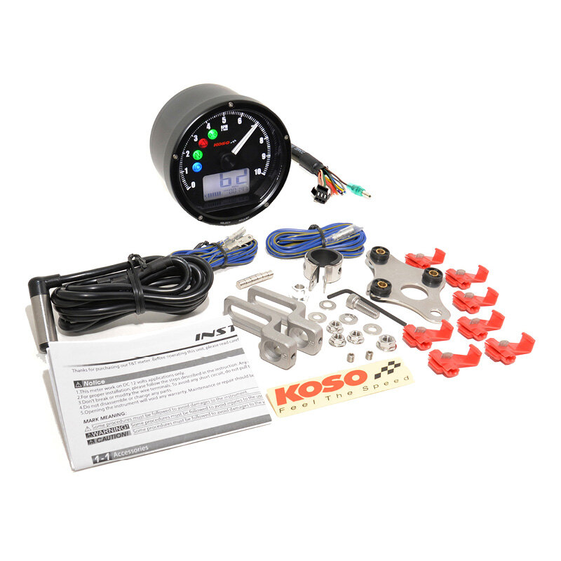 TNT 01 MULTIFUNCTION METER H D WHITE FACE/CHR CASE